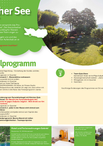 Das detaillierte Programm Bleiburg 3 Tage. Hier geht es vor allem darum die Klassengemeinschaft zu stärken.